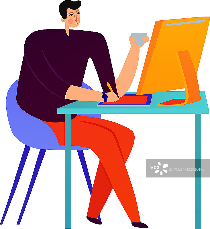 男性平面设计师图片素材