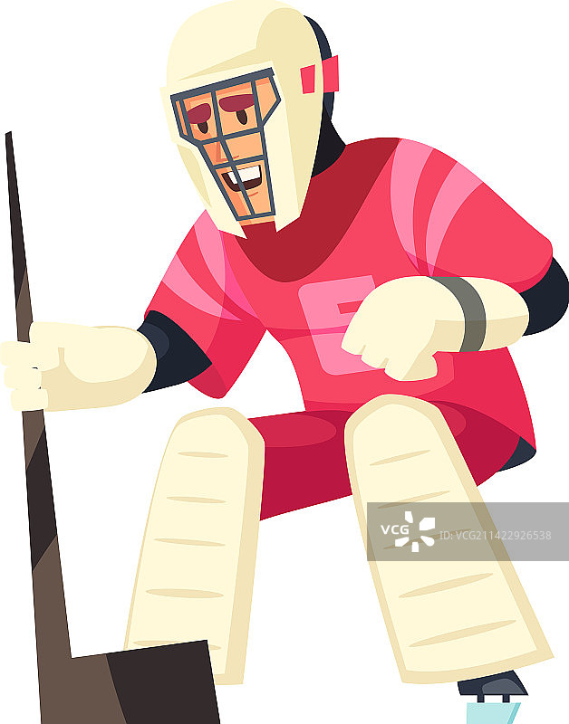 扁平风格的曲棍球守门员图片素材