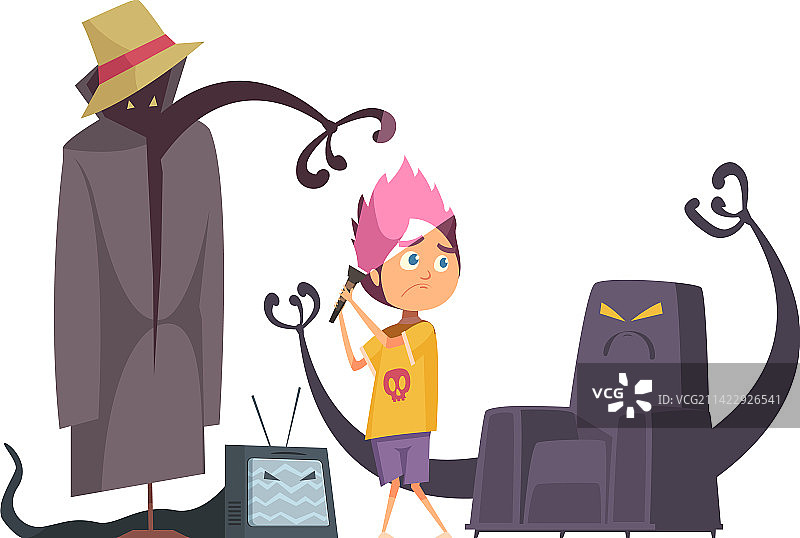 童年恐惧概念图片素材