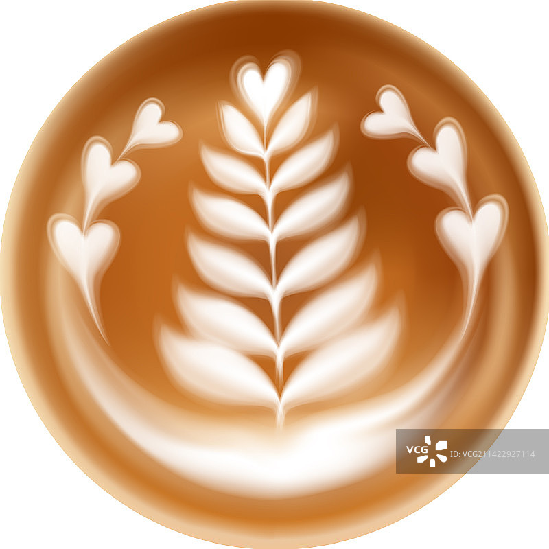 逼真拿铁艺术图片素材