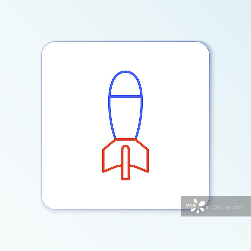 火箭发射器与导弹线性图标图片素材