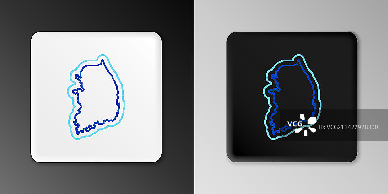 灰色背景上的线条韩国地图图标图片素材