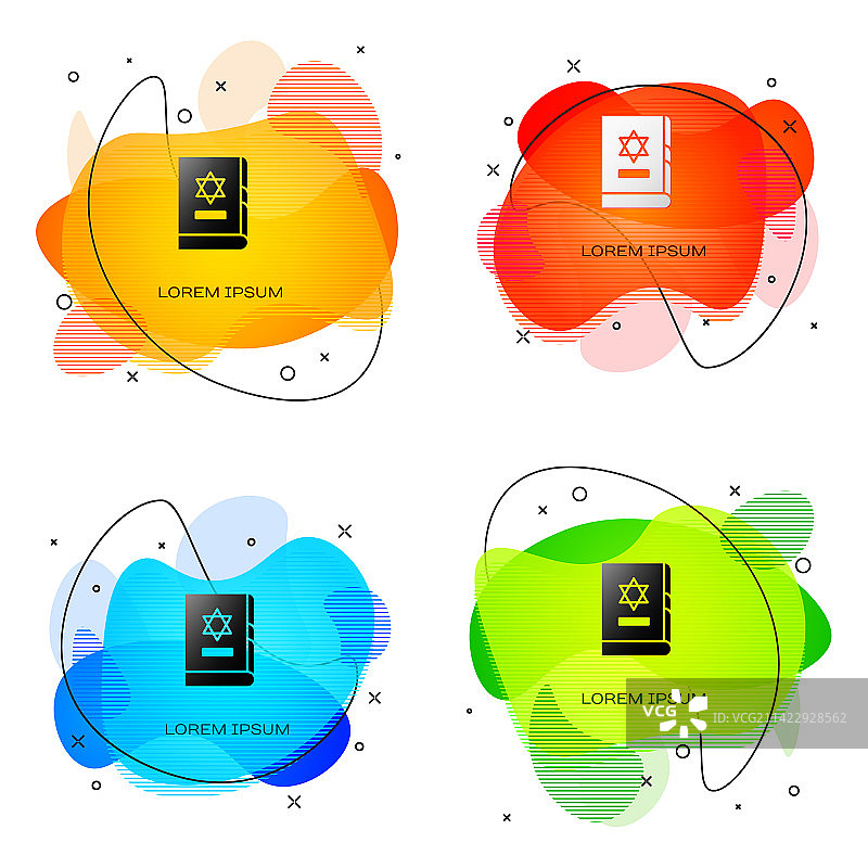 白色背景上孤立的黑色犹太教妥拉经书图标图片素材