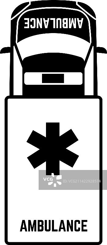 救护车俯视图医疗车线性图标图片素材