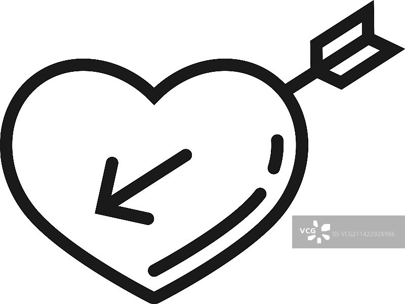 丘比特之箭爱心符号图片素材