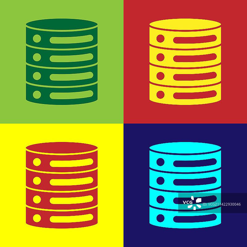 隔离的波普艺术服务器数据网络托管图标图片素材