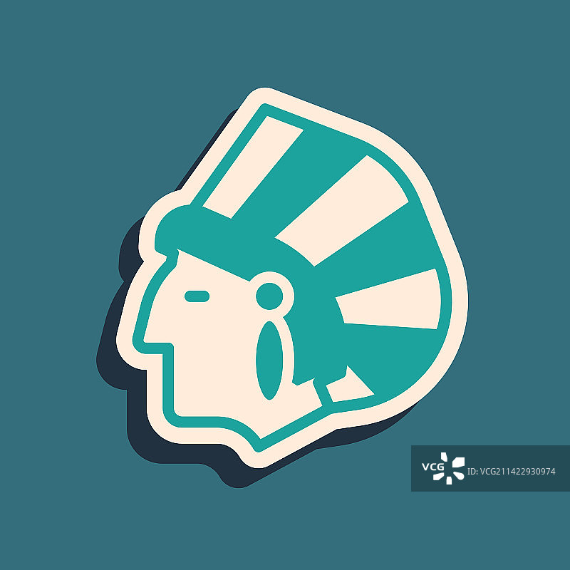 绿色美洲原住民印第安人图标图片素材