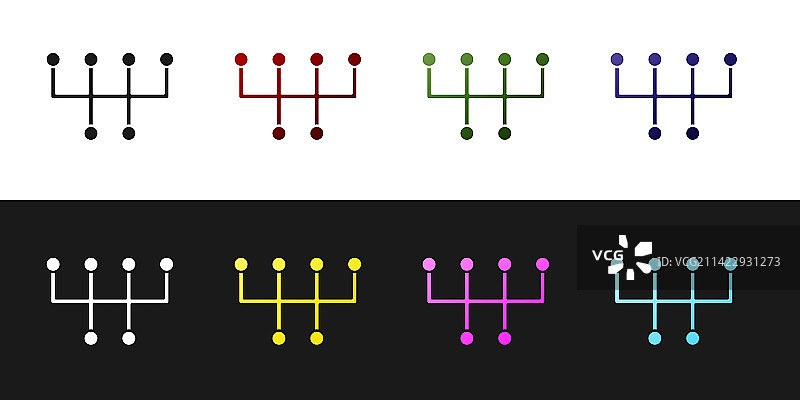 黑白换挡杆图标图片素材