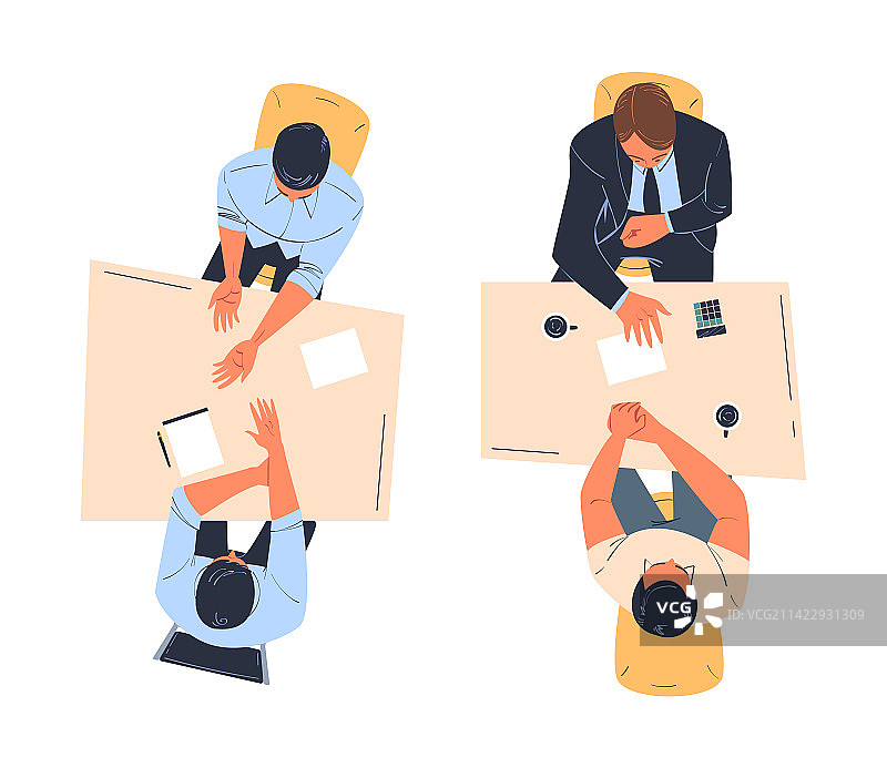 在工作场所坐在桌旁的办公室男职员图片素材