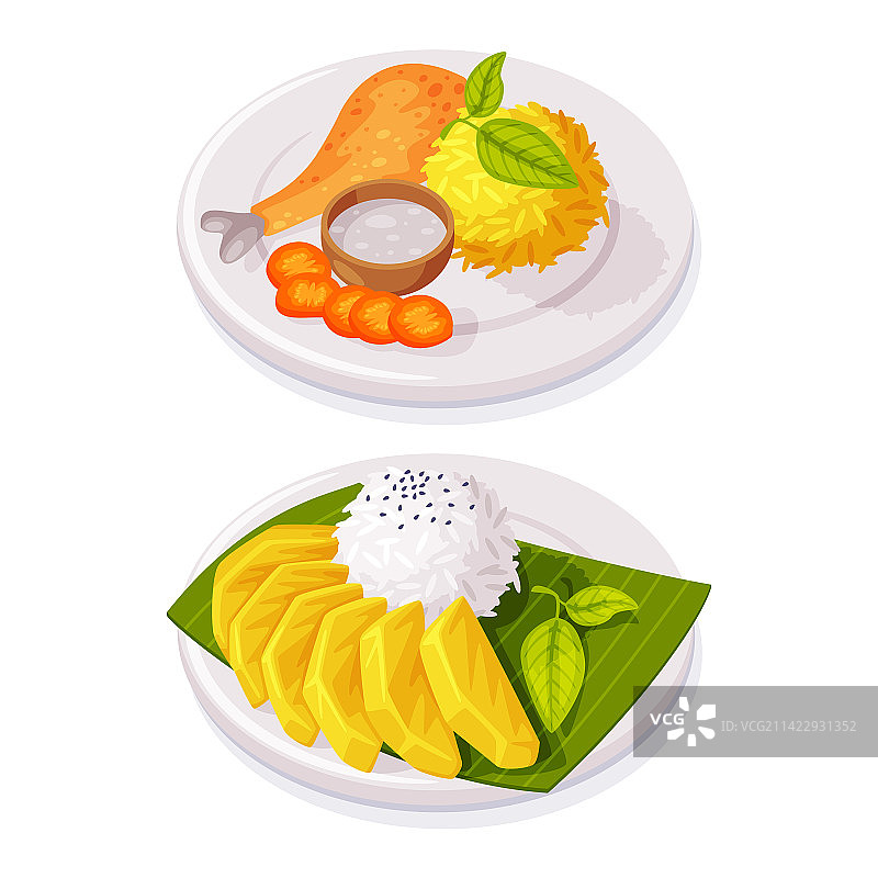 泰国传统米饭咖喱美食图片素材