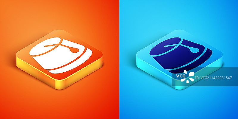 2.5D土耳其帽子图标，橙色背景图片素材