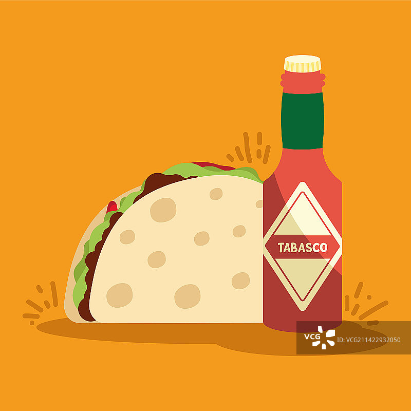 配塔巴斯科辣椒酱的卷饼图片素材