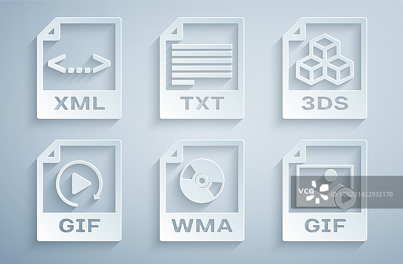 WMA文件文档3DS GIF TXT和XML文件集图片素材