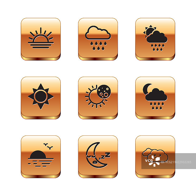 日落月亮太阳日食云朵图标图片素材