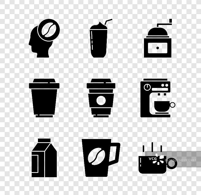 咖啡师奶昔手动磨豆机袋子套装图片素材