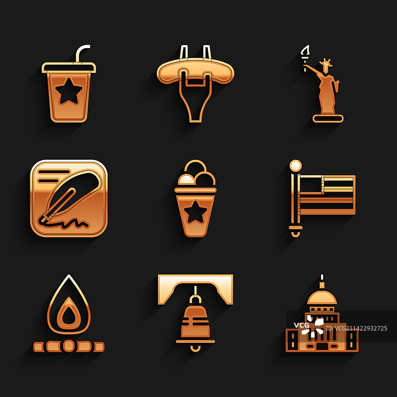 蛋卷冰淇淋，自由钟图片素材