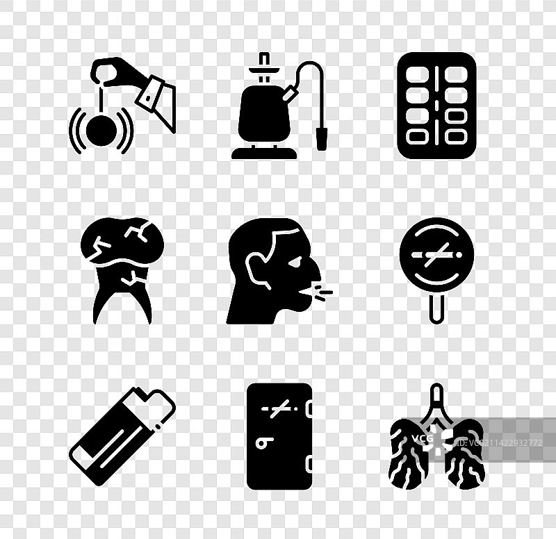 催眠水烟尼古丁口香糖泡罩包装组合图片素材