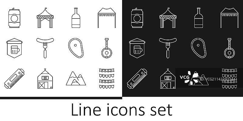 嘉年华彩带旗帜班卓琴啤酒图片素材