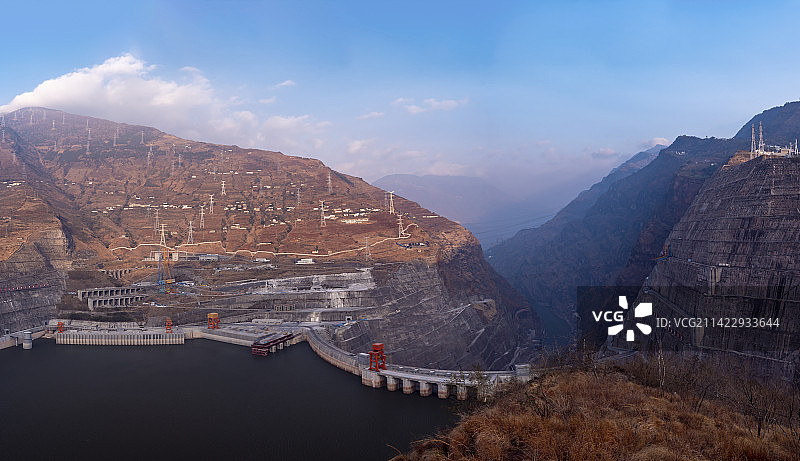 白鹤滩水电站坝上图片素材