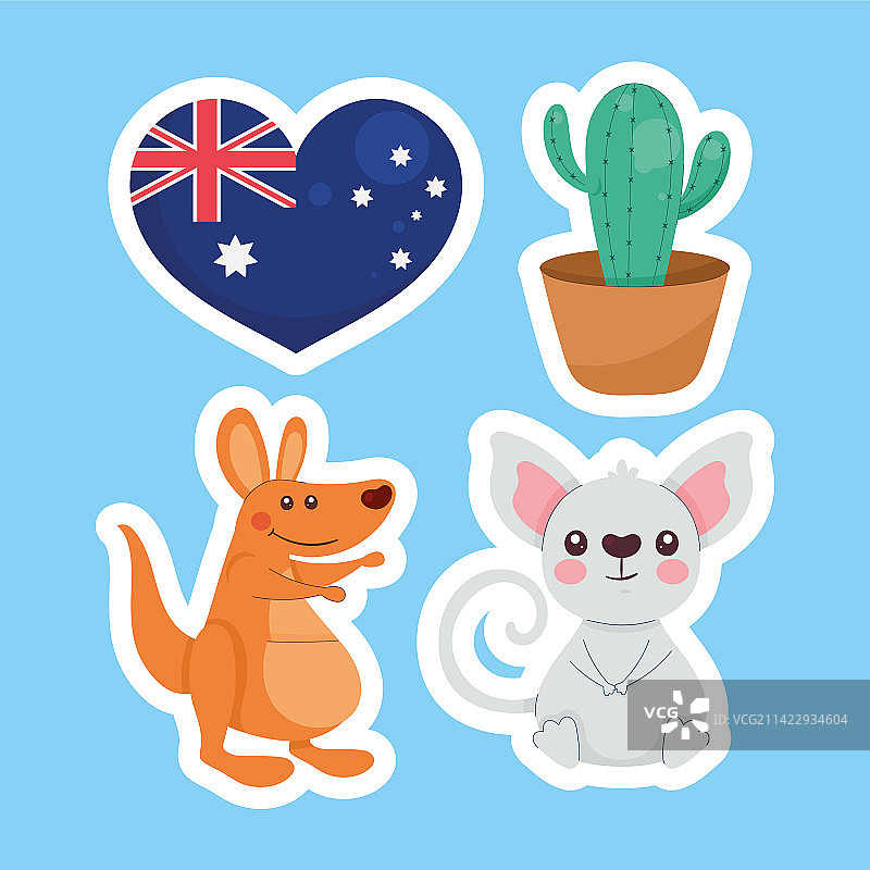 四个澳大利亚文化标志图片素材