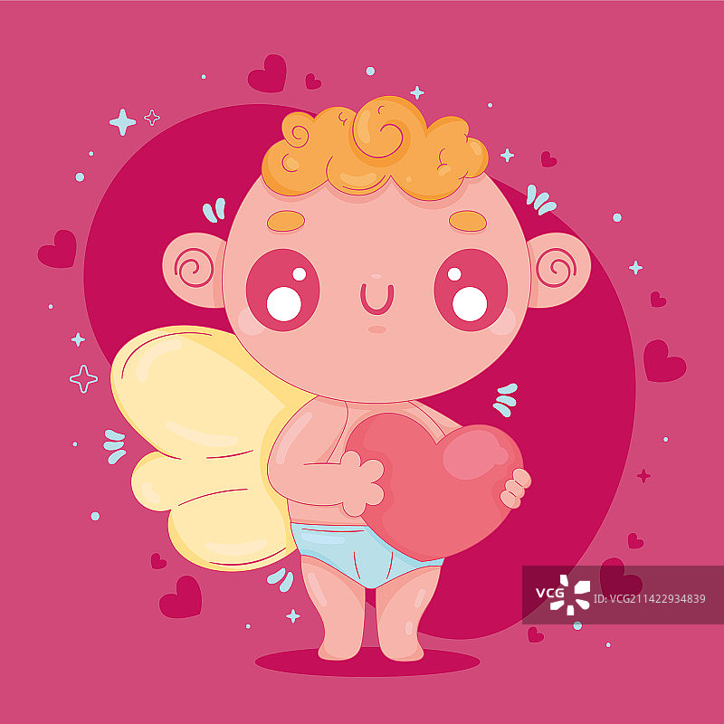 丘比特天使举起红心图片素材