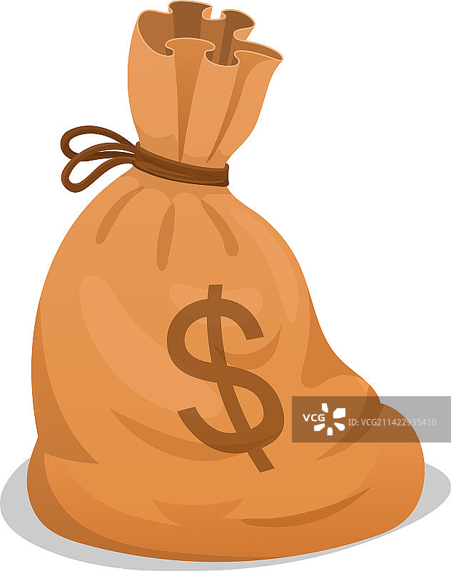 钱袋图标卡通美元帆布袋图片素材