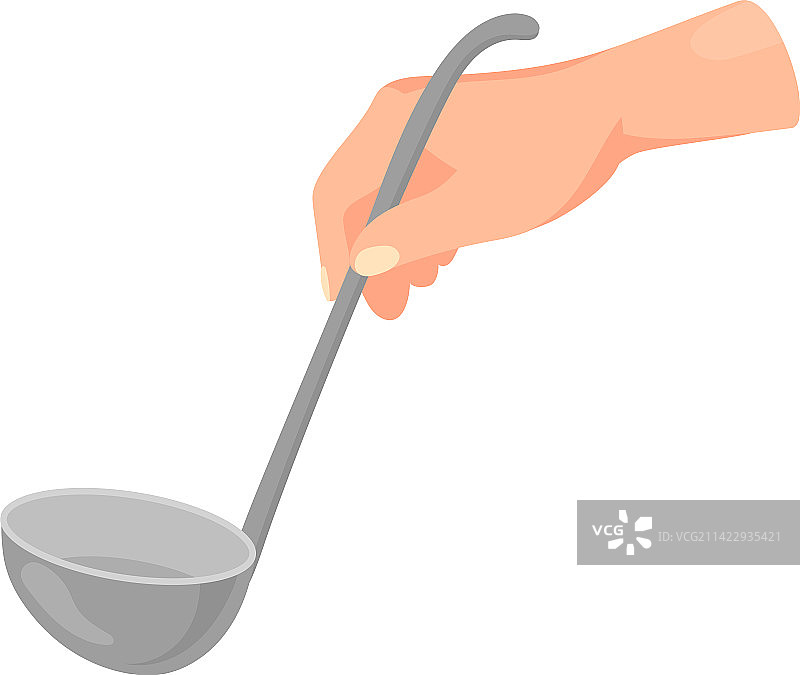 手持勺子卡通烹饪工具图标图片素材