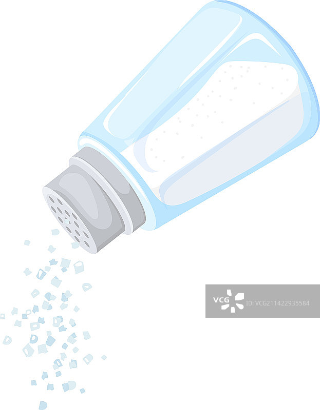 卡通玻璃调味瓶倒盐图片素材