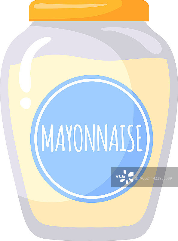 蛋黄酱玻璃罐卡通图标食品酱图片素材