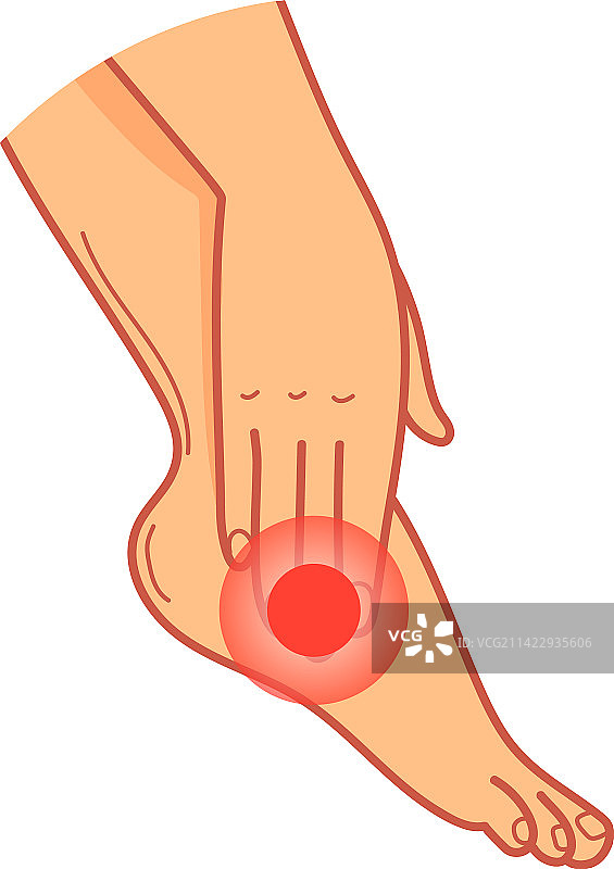 足部疼痛卡通腿部关节损伤图标图片素材