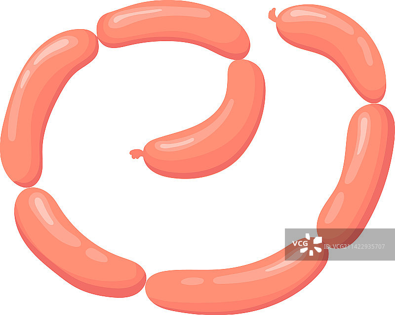 香肠卡通图标：生热狗食材图片素材