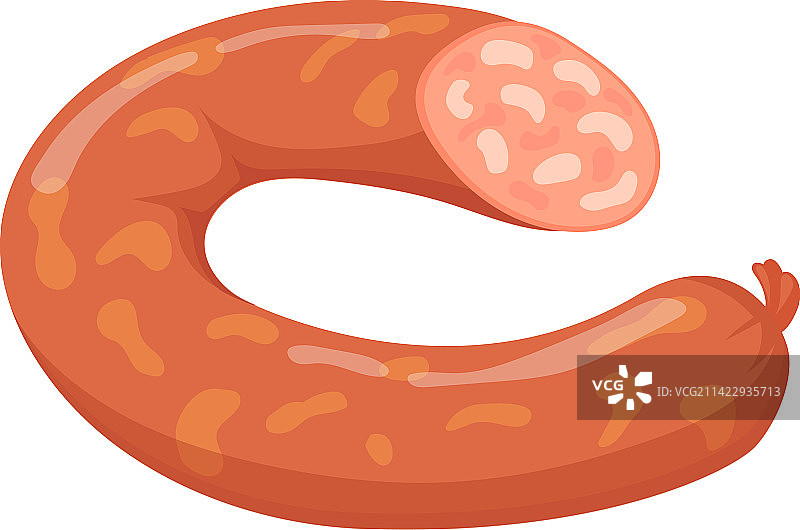 传统波兰香肠熏肉卡通图片素材