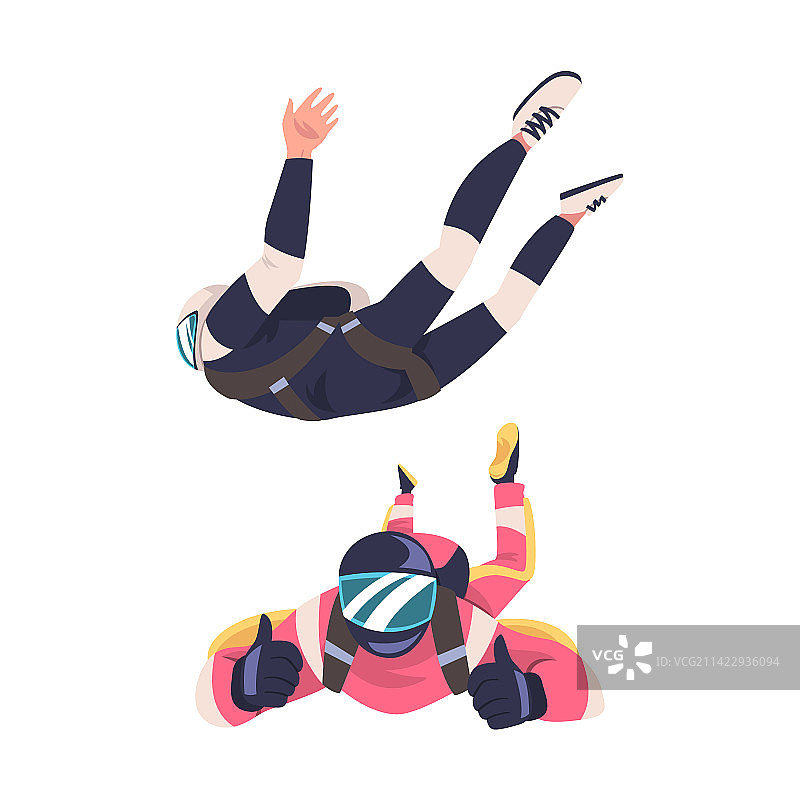 男人跳伞和自由落体图片素材