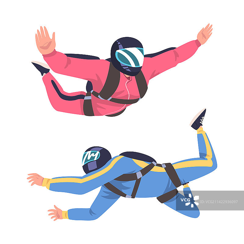 男人跳伞和自由落体图片素材