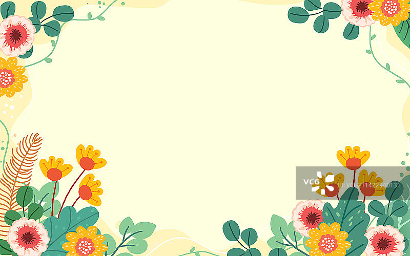 春天夏天鲜花花卉植物插画图片素材