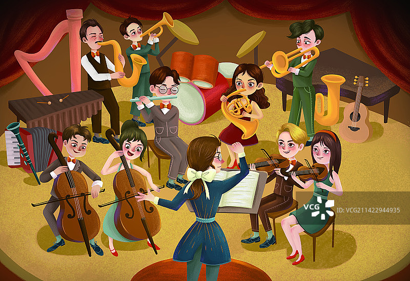 音乐厅乐器演奏图片素材