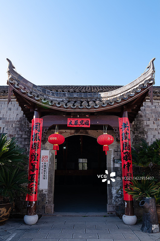 中式大门图片素材