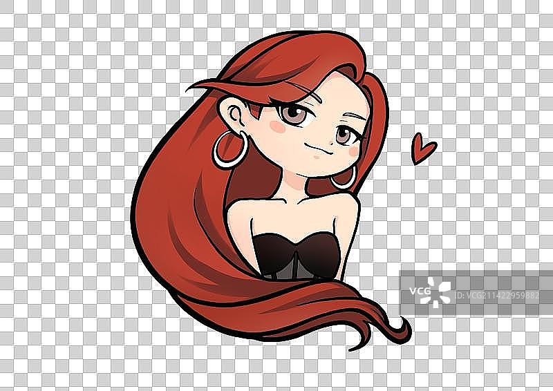 红发女孩图片素材