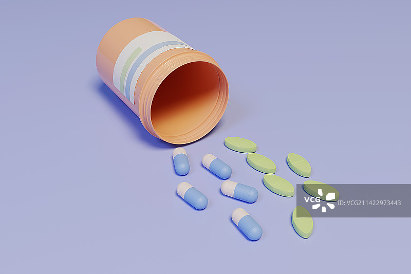 药倒在桌面上图片素材