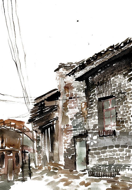 青砖瓦房图片素材