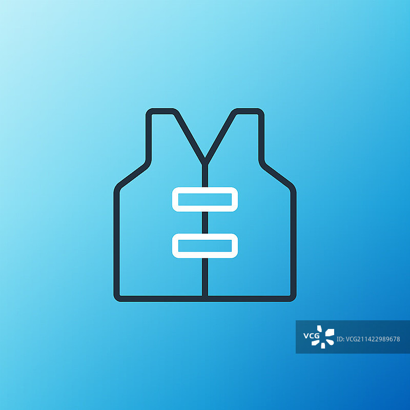 蓝色背景上的救生衣图标图片素材