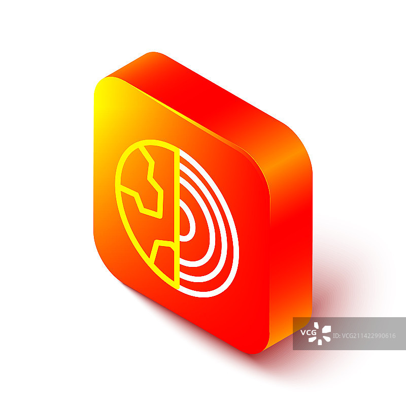 2.5D线条地球核心结构地壳图标图片素材