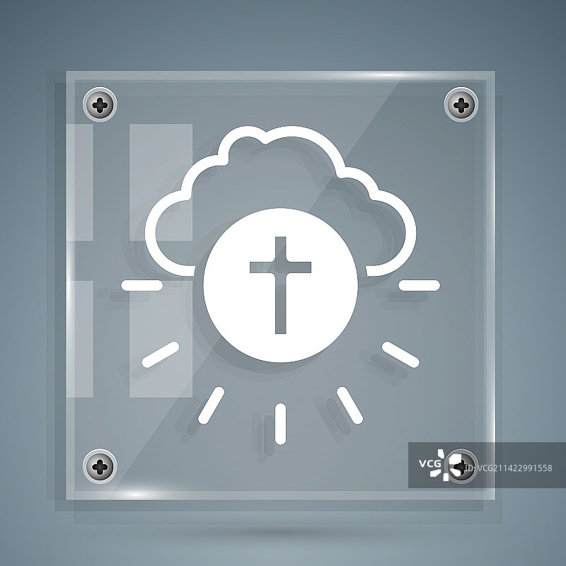 圆形白色宗教十字架图标图片素材