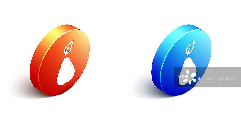 2.5D白色背景的梨图标图片素材