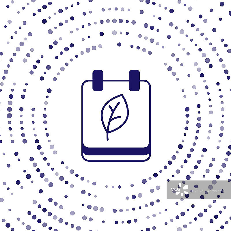 蓝色日历与秋叶图标图片素材