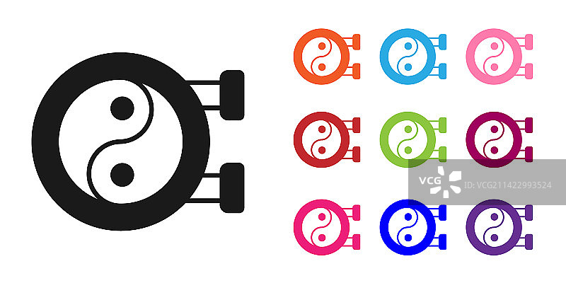 黑色阴阳和谐平衡符号图标图片素材