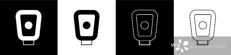 拳击训练护爪图标，在黑色背景上图片素材