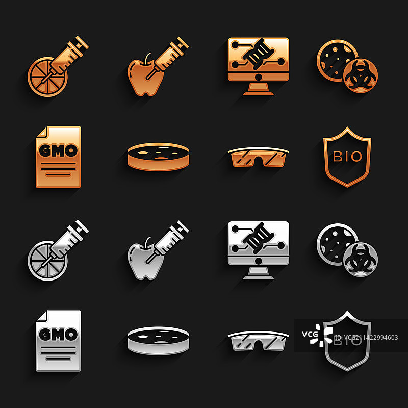 含细菌转基因生物防护罩的培养皿图片素材