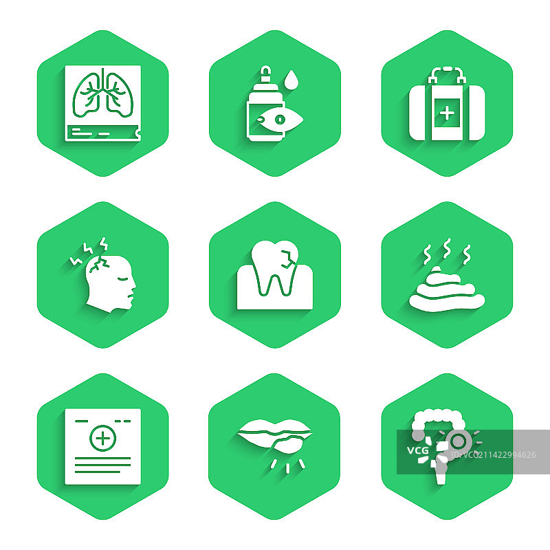 带有龋齿的牙齿唇疱疹图片素材