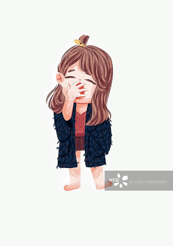 打哈欠的女生图片素材